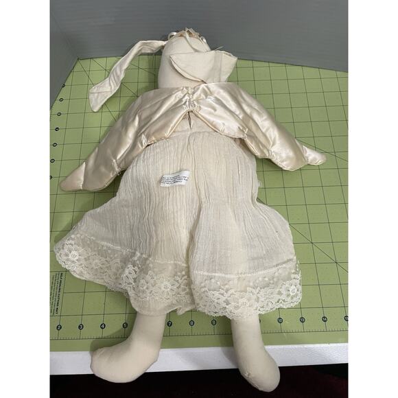 Handmade Angel Bunny Rabbit Floppy Eared Hand Sewn Plush Stuffed Animal -Damaged - Picture 7 of 13